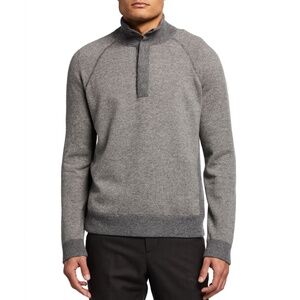 Vince Men's Birdseye Mock-Neck Wool & Cashmere Pullover Sweater Medium